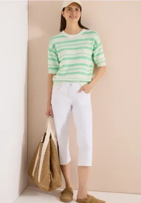 Stripe Tapeyarn Sweater in Green