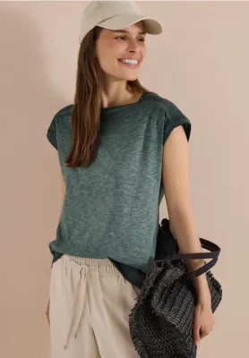 T-Shirt with Gathering at Shoulder
