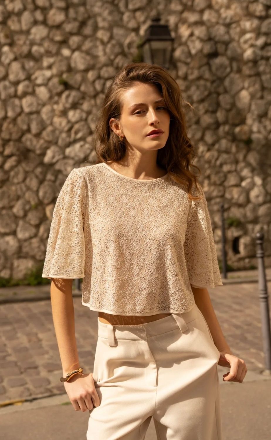 Champagne Sequined Top