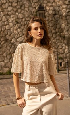 Champagne Sequined Top