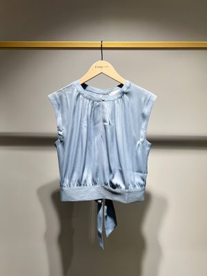 Satin Top in Sky Blue