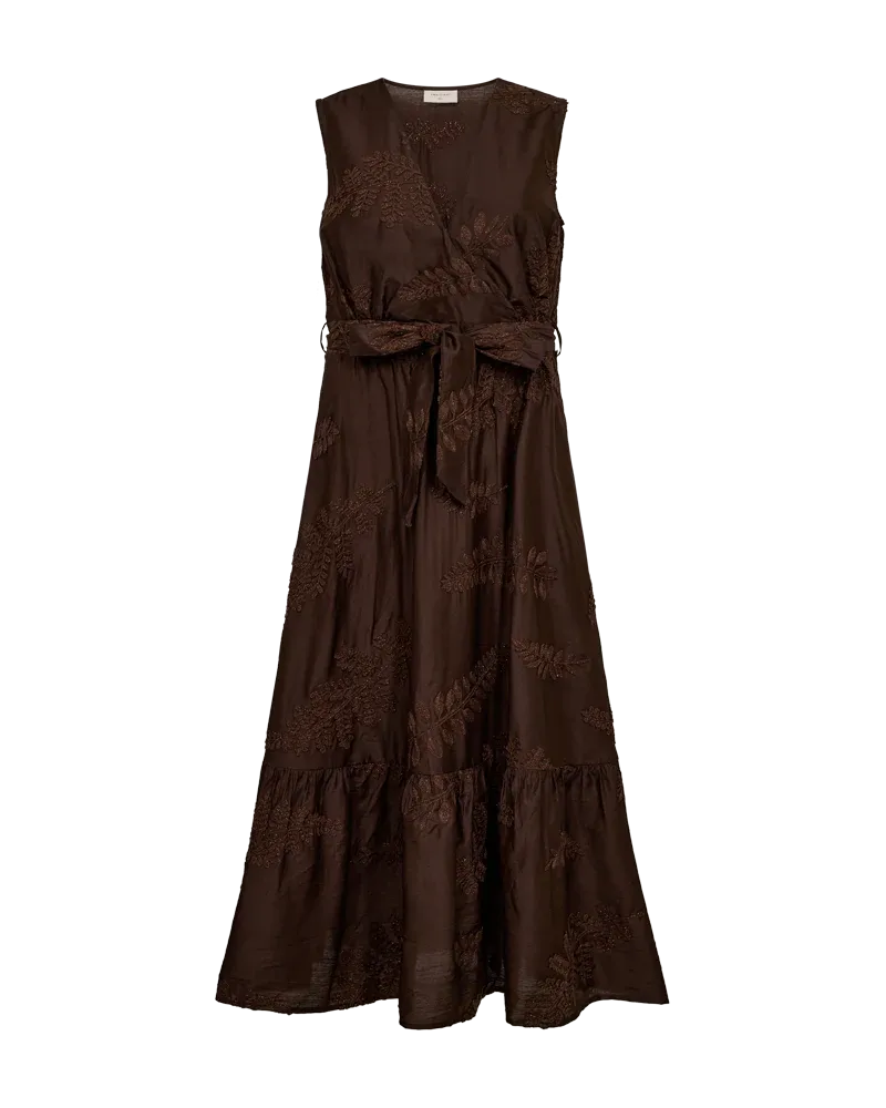 Embossed Dress in Coffee Bean