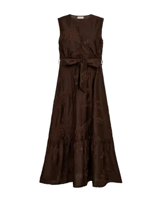 Embossed Dress in Coffee Bean