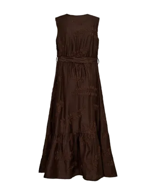 Embossed Dress in Coffee Bean