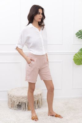 Linen Shorts In Pink