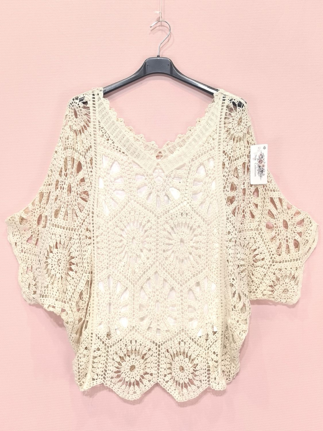Crochet Top, Colour: Sand