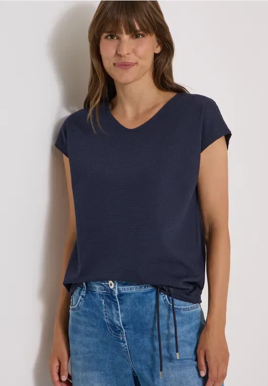 Waffle Tee in Navy
