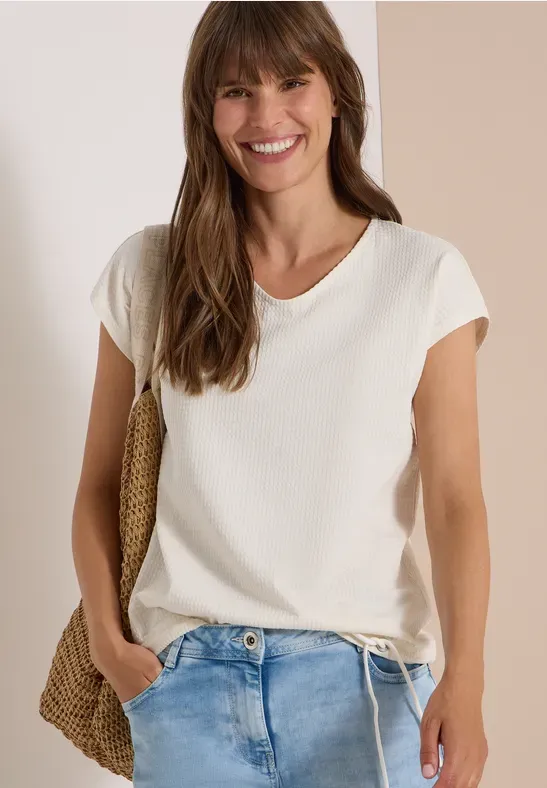Waffle Tee in White