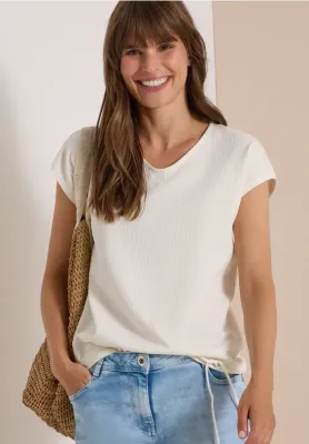 Waffle Tee in White
