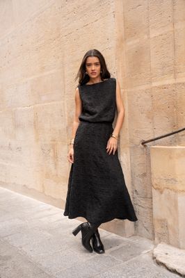 Embossed Maxi Skirt