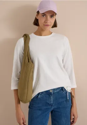 3/4 Sleeve Cotton Top in White