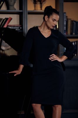 Frill Sleeve Dress in Black