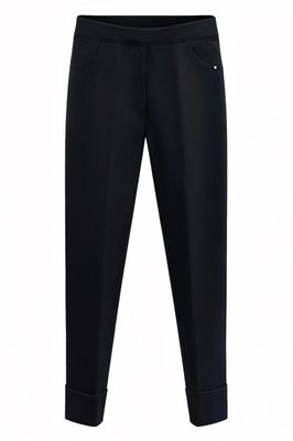 Slim Leg Trouser with Turn Up in Black