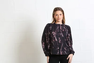 Black Print Blouse