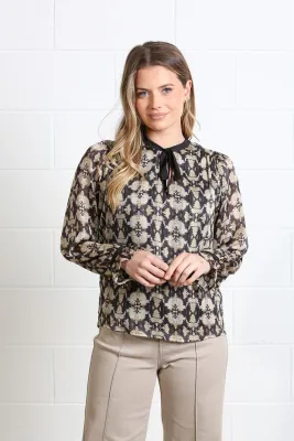 Gold Print Blouse