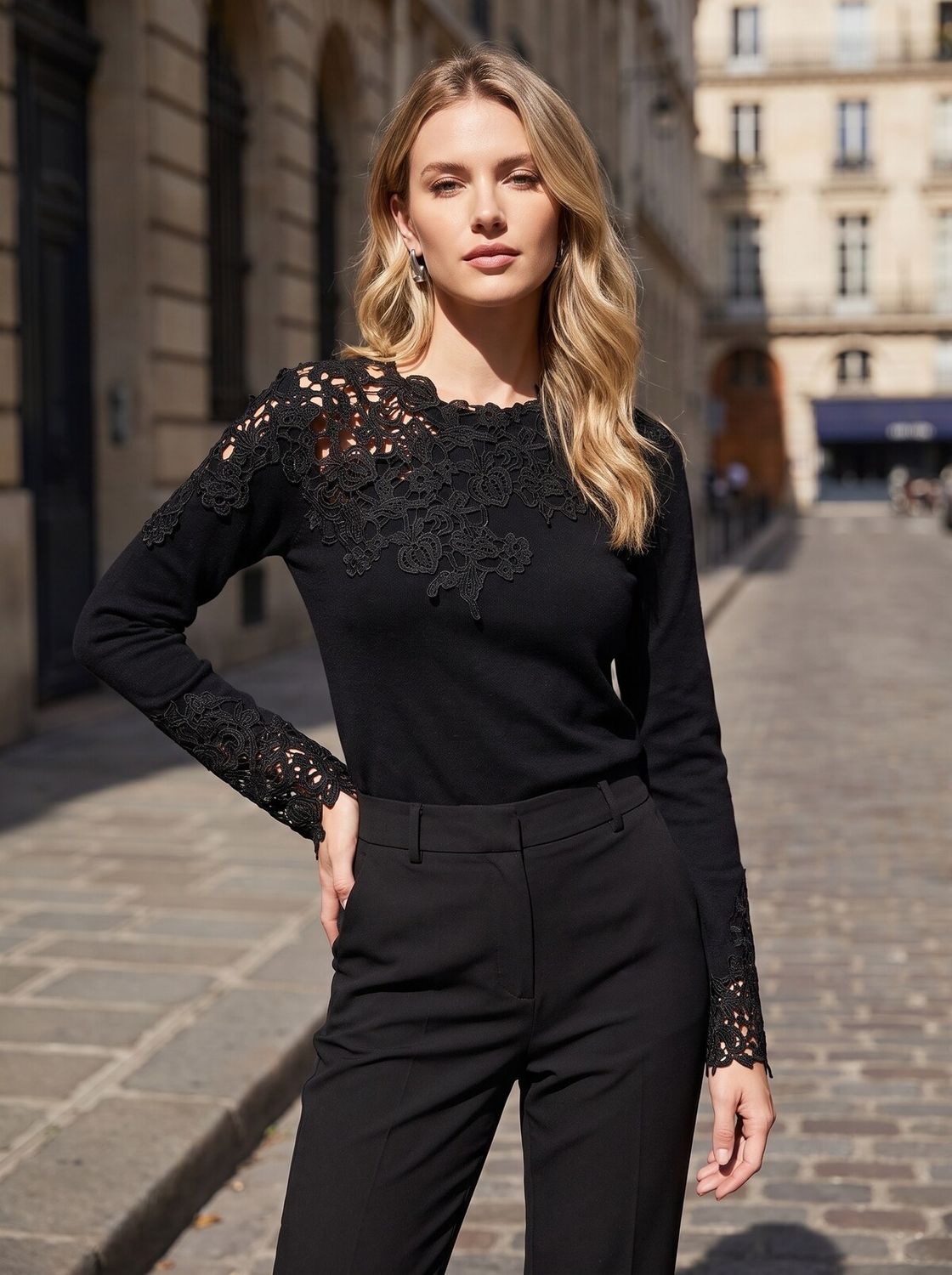 Fine Knit with Lace Detail