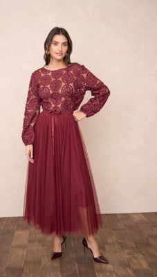 Rosette Top in Bordeaux