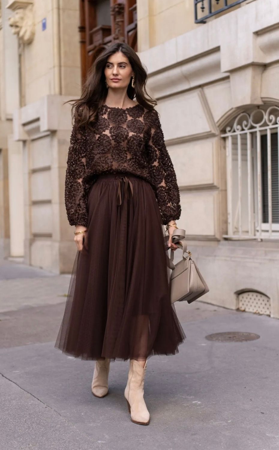 Rosette Top in Chocolate