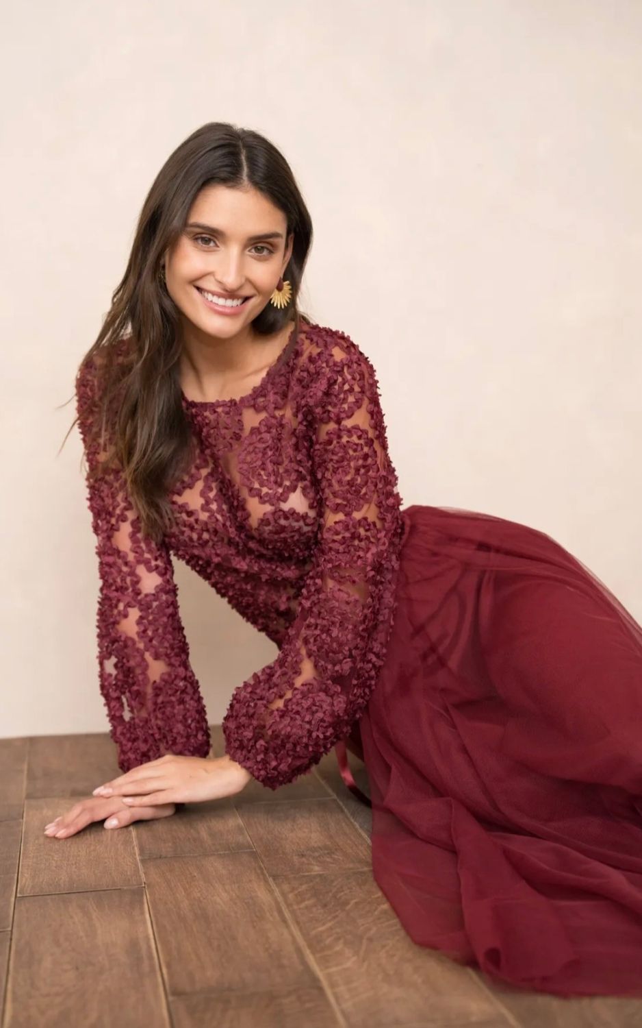 Tulle Skirt in Burgundy