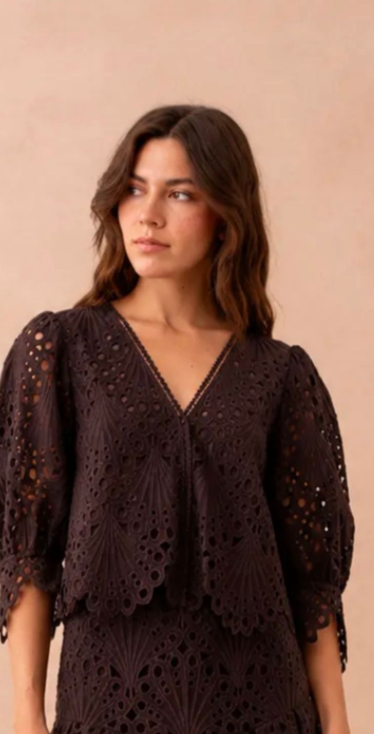Lace V Neck Blouse