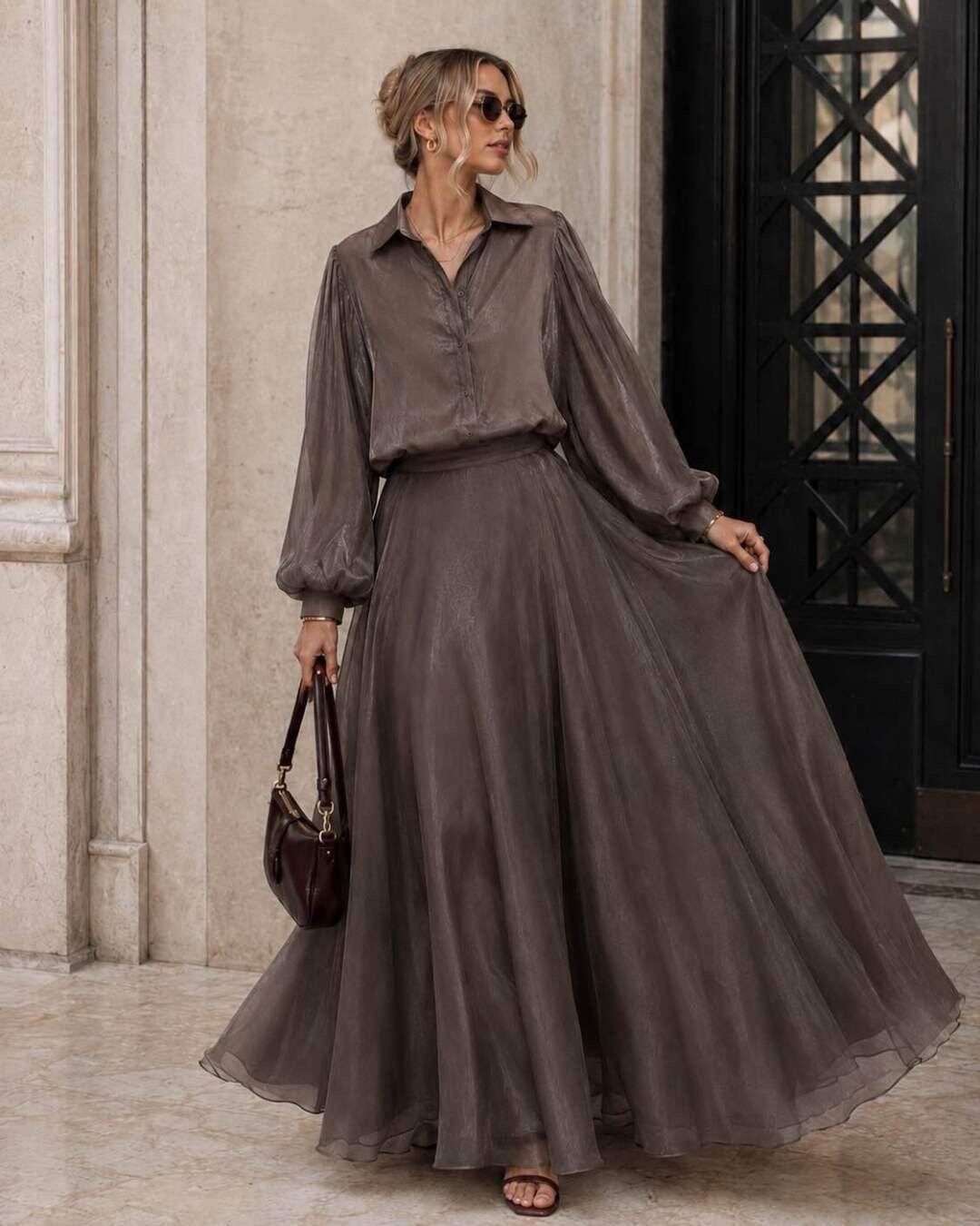 Satin Flowing Skirt