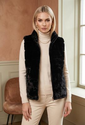 Faux Fur Gilet in Black