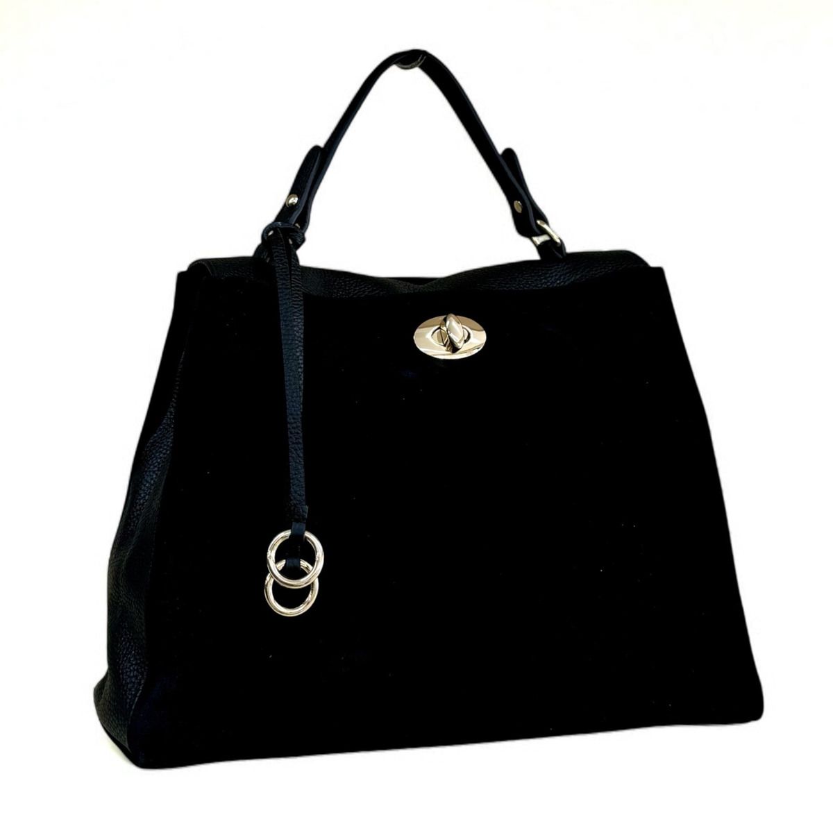 Leather Bag, Colour: Black