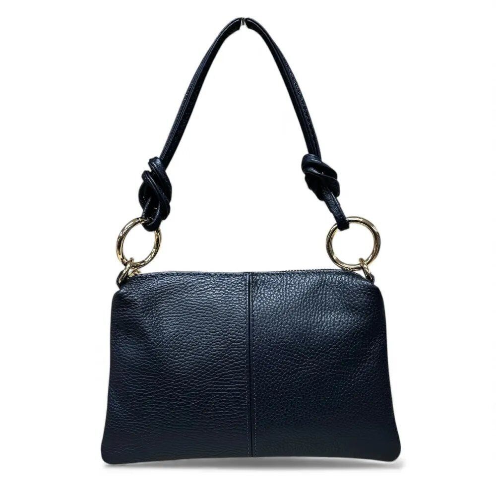 Small Leather Bag, Colour: Navy