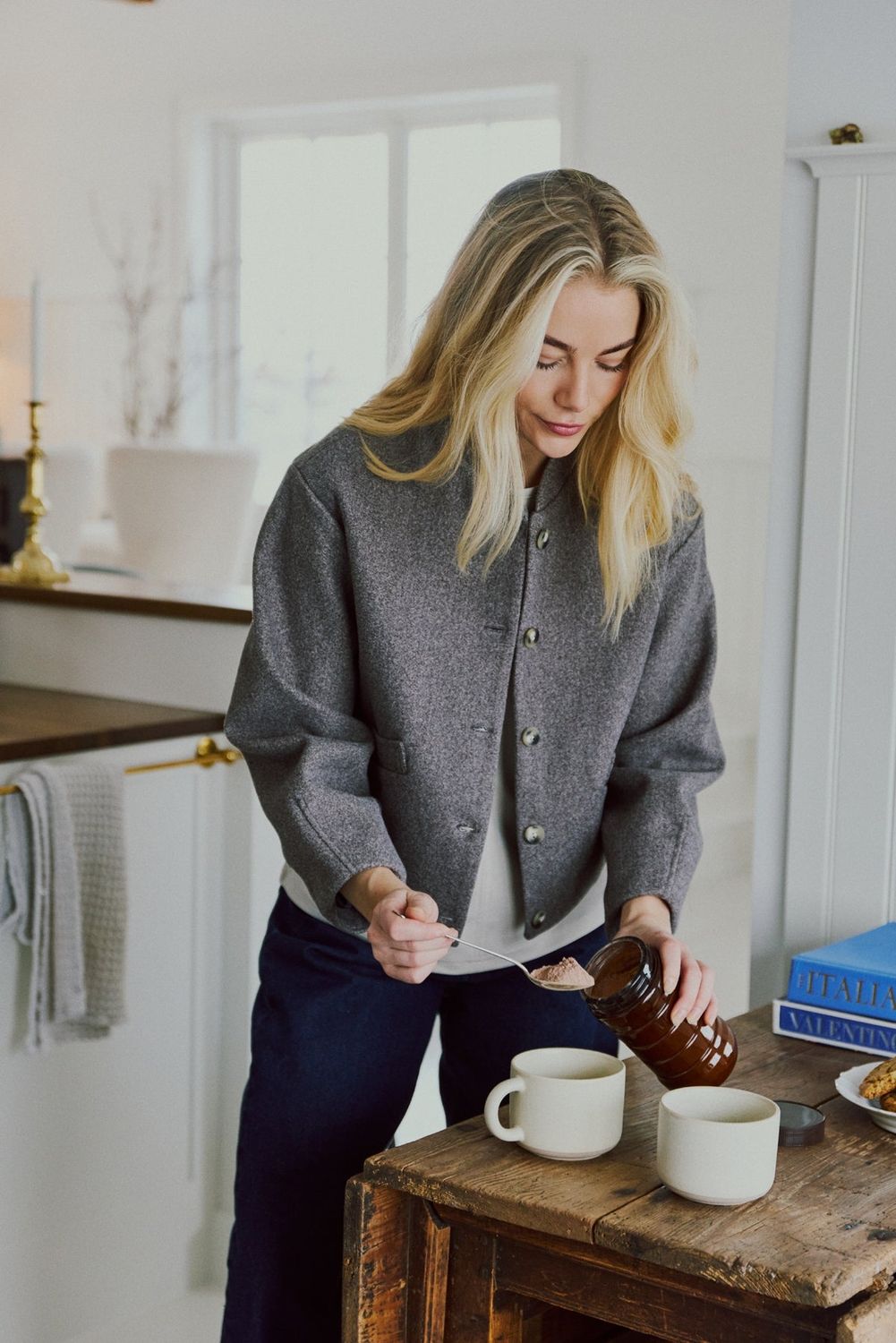Jersey Jacket with Wool Texture