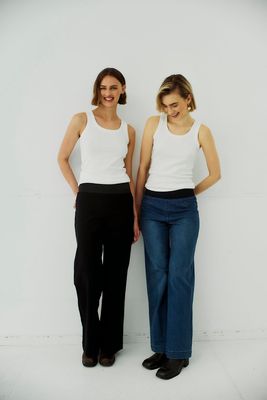 Wide Leg Trousers in Black