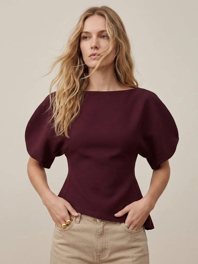 Structured Top in Burgundy