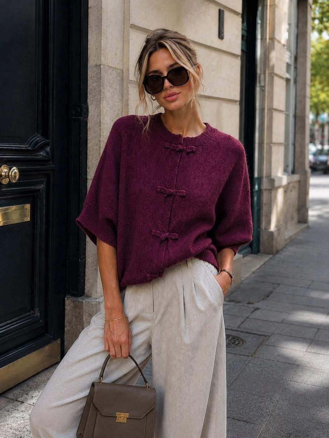 Bow Button Cardi