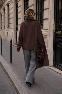Cosy V Neck Knit in Chocolate