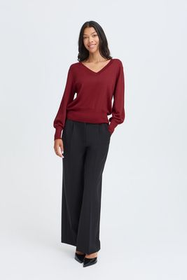 V Neck Knit in Sun Dried Tomato