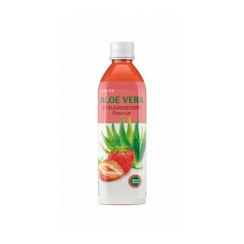 Напиток «Алоэ Вера» негазированный с мякотью алоэ со вкусом Клубники (Lotte Aloe Vera), ПЭТ, 20 шт по 0,5 л
