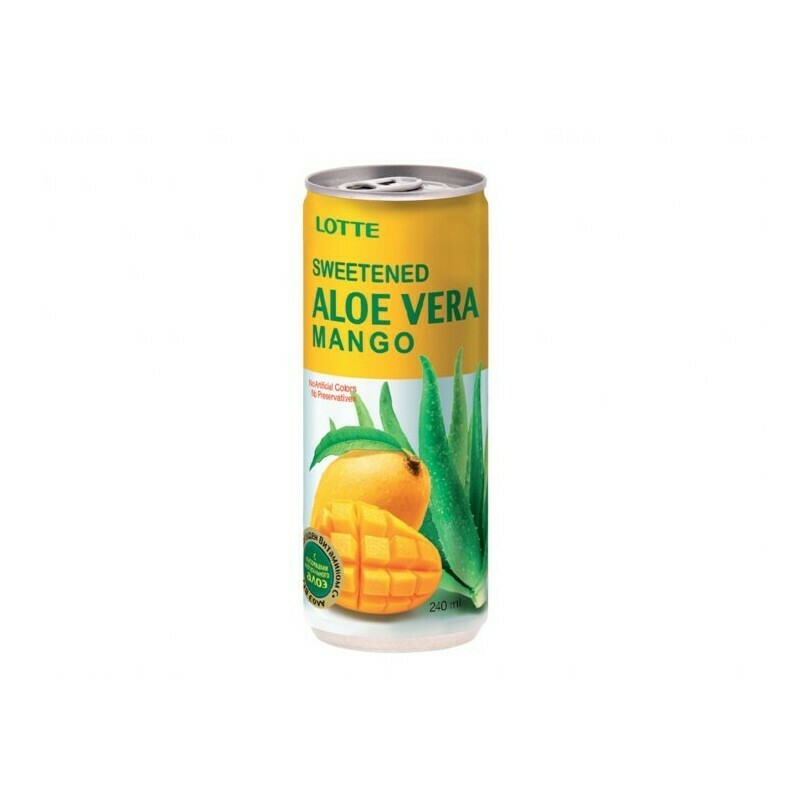 Напиток «Алоэ Вера» негазированный с мякотью алоэ со вкусом Манго (Lotte Aloe Vera), ЖБ, по 30 шт. по 0,24 л