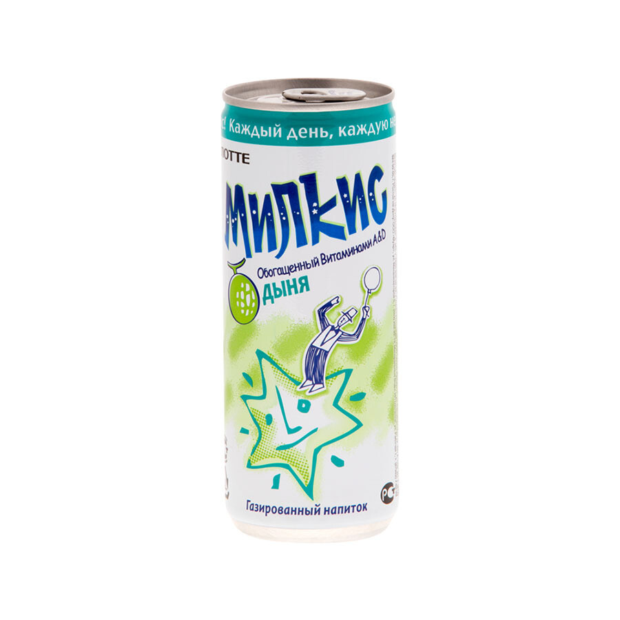 Напиток «Милкис» газированный Дыня (Lotte Milkis), ЖБ, по 30 шт. по 0,25 л