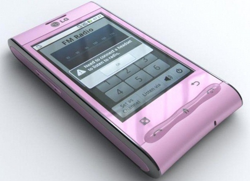 LG Optimus GT540 Pink Mobile Phone