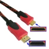 High Quality Braided Mini HDMI to HDMI for TV, PC, PS3 and others 150cm