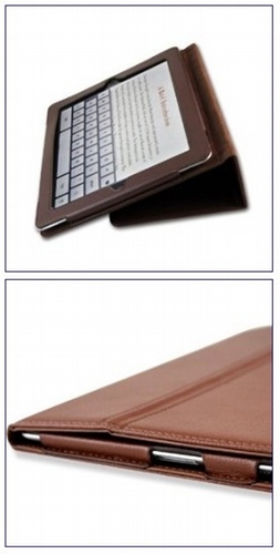 Stylish Brown Leather Flip Case Cover Stand For IPAD 2