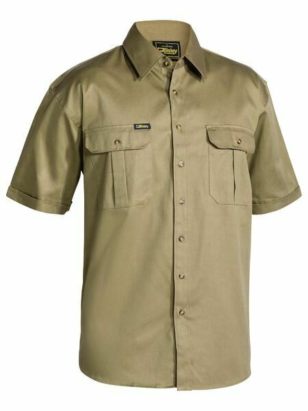 Bisley Original Cotton Drill Shirt Short Sleeve, Colour: Khaki