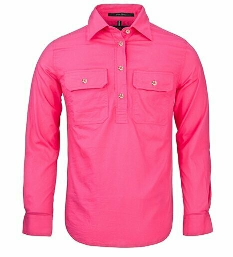 Ritemate Pilbara Womens Long Sleeve Closed Front Shirt