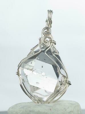 Topkwaliteit Herkimer Diamant in Zilveren Hanger