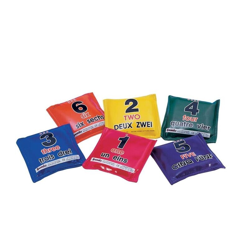 Körnerkissen mit Zahlen von 1-6 (€/Stk.) Körnerkissen mit Zahlen von 1-6 (€/Stk.)