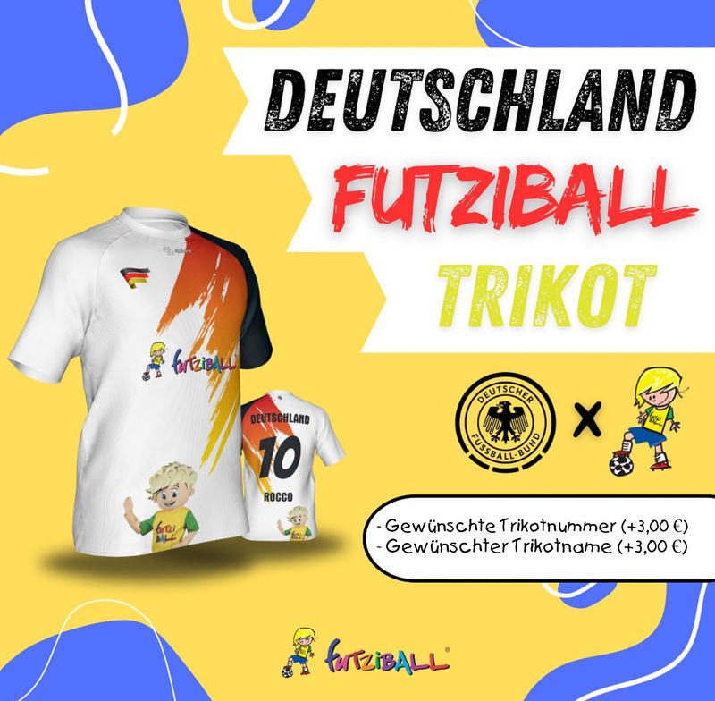 Deutschland/Futziball EM-Trikot personalisiert (inkl. Gratis Versand)