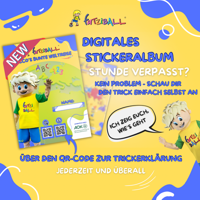 Gelbe Welt (Sommer-Block): Futziball-Stickeralbum mit digitalisiertem Inhalt (Eltern-Kind-Vereinsangebot)
