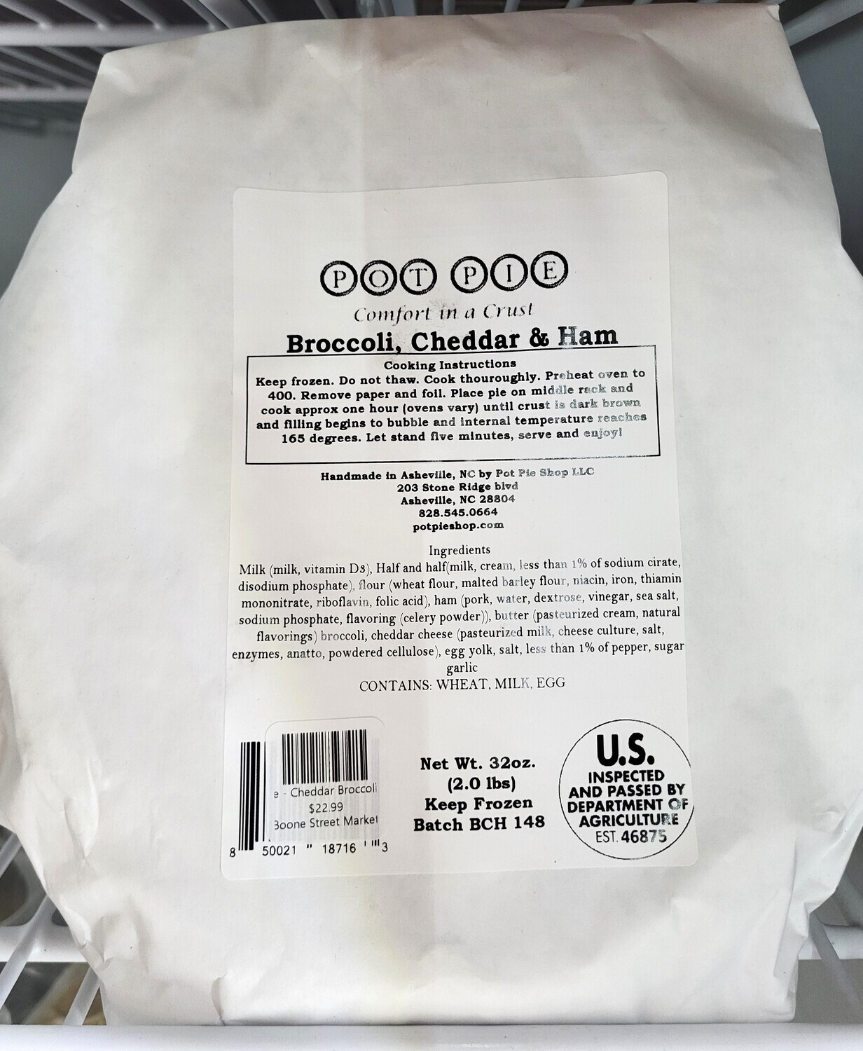 Pot Pie - Cheddar Broccoli and Ham - Large - PPC