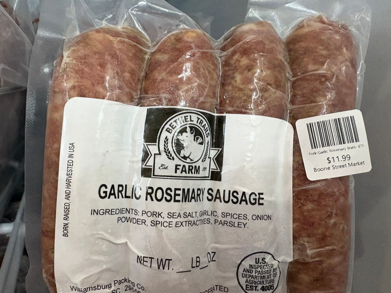 Pork - Garlic Rosemary Brats - BTF