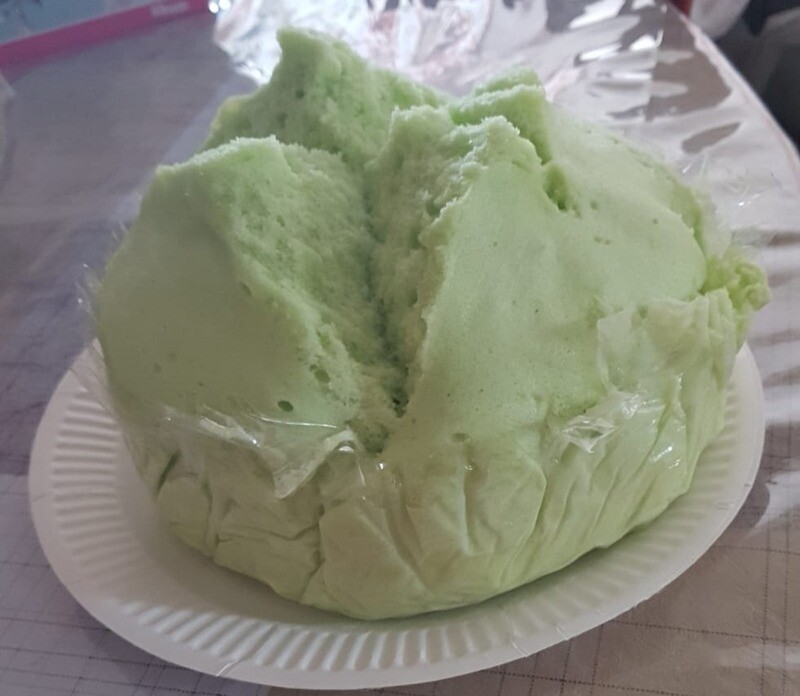 Steamed Pandan Egg Cake