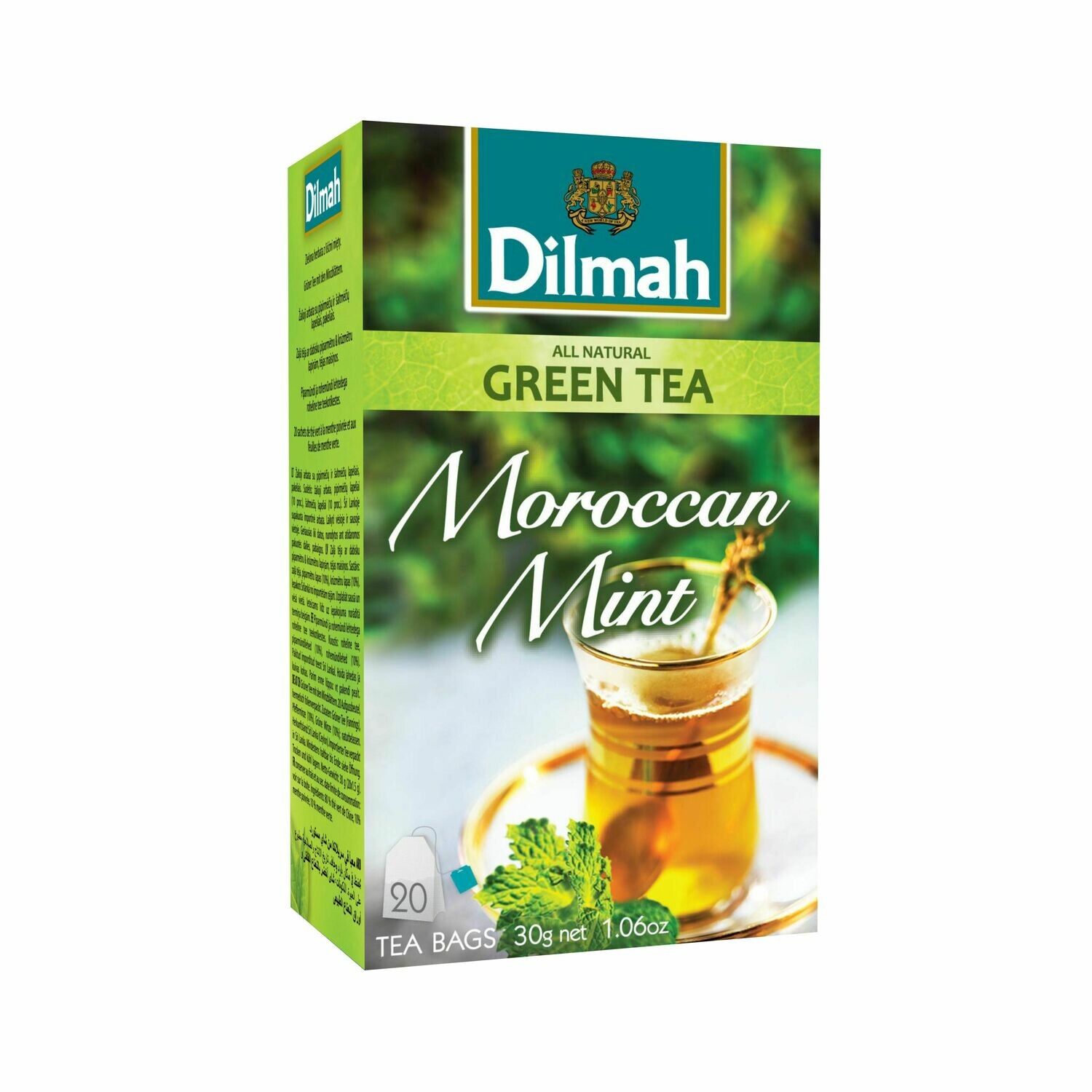 Dilmah filteres marokkói mentás zöld tea aromazáró dobozban 20*1,5g
